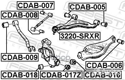 Сайлентблок задней цапфы плавающий cdab017Z Febest