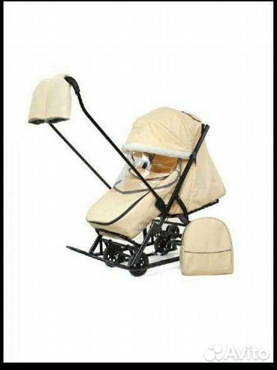 Детские санки коляска с колесами