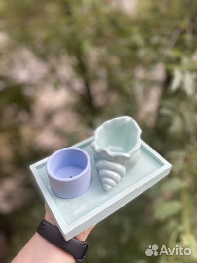 Кашпо ракушка / поддон (горшок)