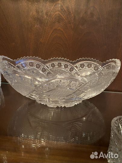 Ваза для фруктов СССР салатница хрусталь