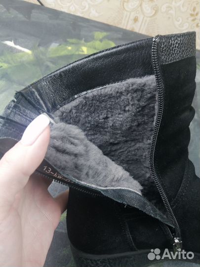 Полусапоги зимние замшевые на натуральном меху