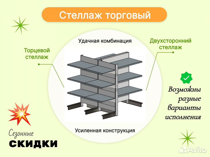 Стеллаж торговый усиленный- Максимальная прочность