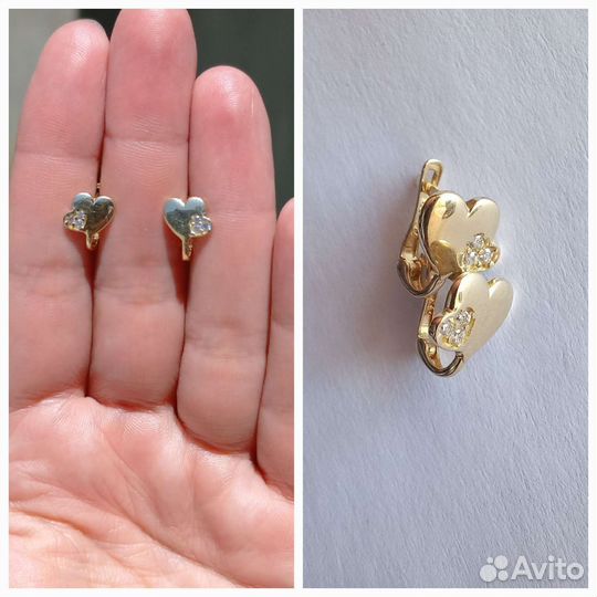 Детские золотые сережки