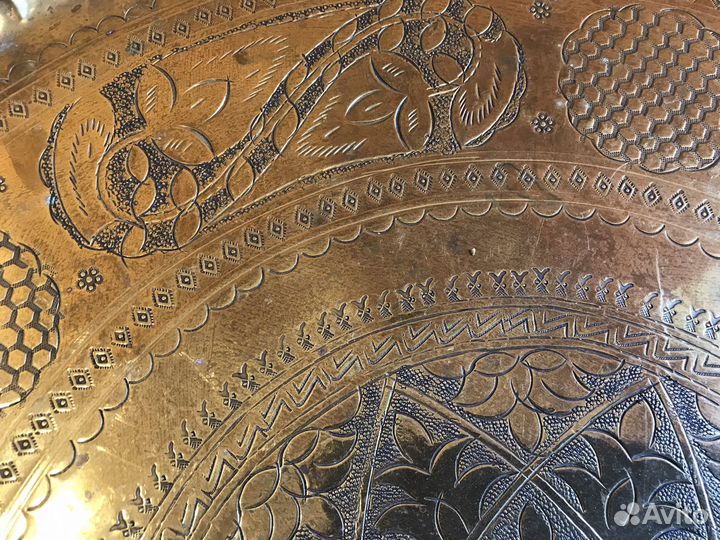 Поднос большой Бронзовый Латуный