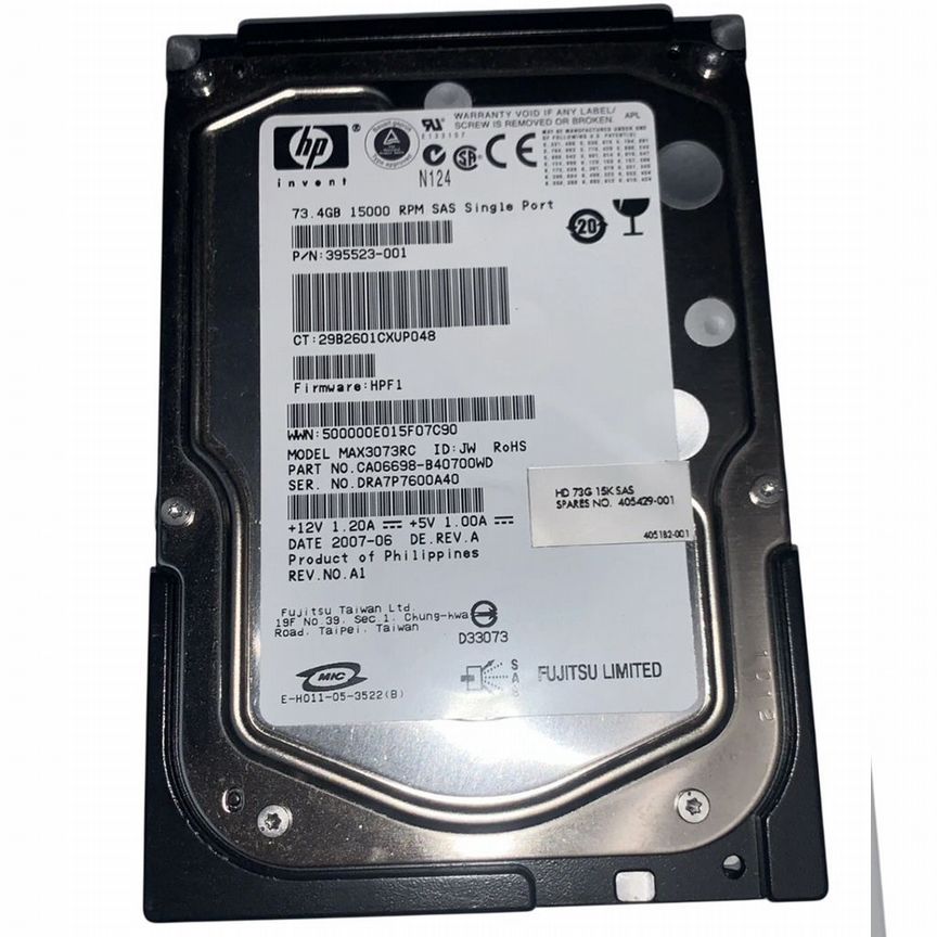 [395523-001] Жесткий Диск Hp 72gb Sas 3,5" Hdd 395523-001