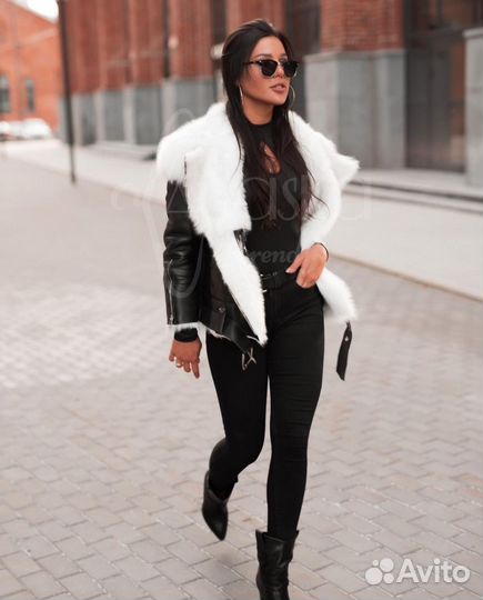 Шикарная новая дублёнка-косуха из меха 
