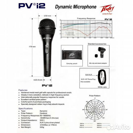 Комплект вокальный Peavey PVi 2W 1/4”