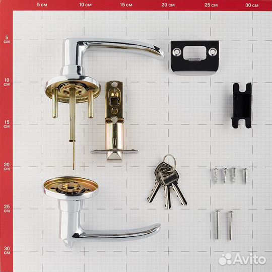 Ручка-защелка (680209) с ключом и фиксатором (хром