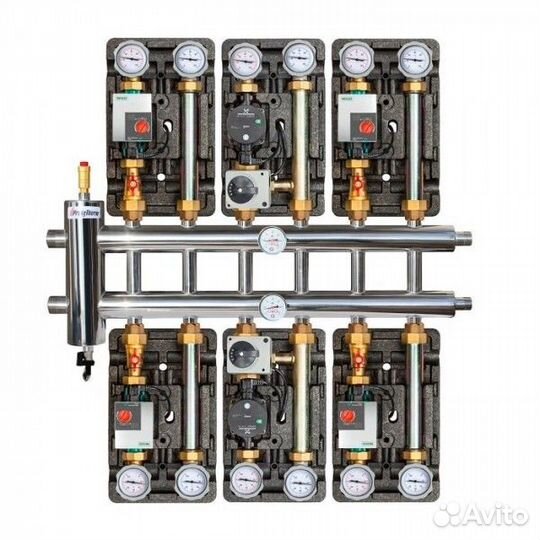 Коллектор отопления 85 кВт, 7 контуров