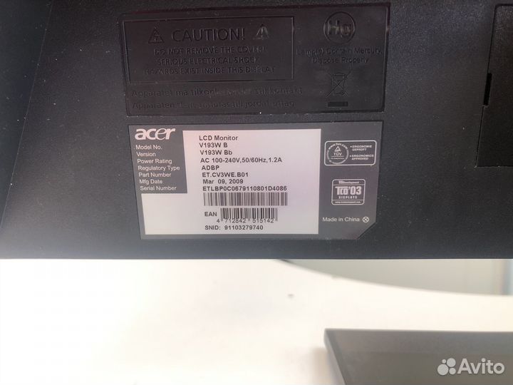 Монитор Acer V193Wb
