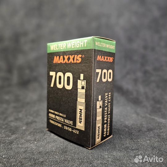 Камера велосипедная Maxxis WelterWeight, 700x33/50c, 48 мм, тип ниппеля - presta (велосипедный)