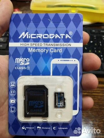 Карта памяти microSD 64Гб с адаптером