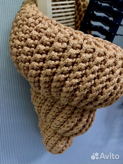 Вязаная ракушка кашпо