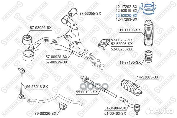 Подшипник зад прав Stellox 340 MA1175R, FM1030