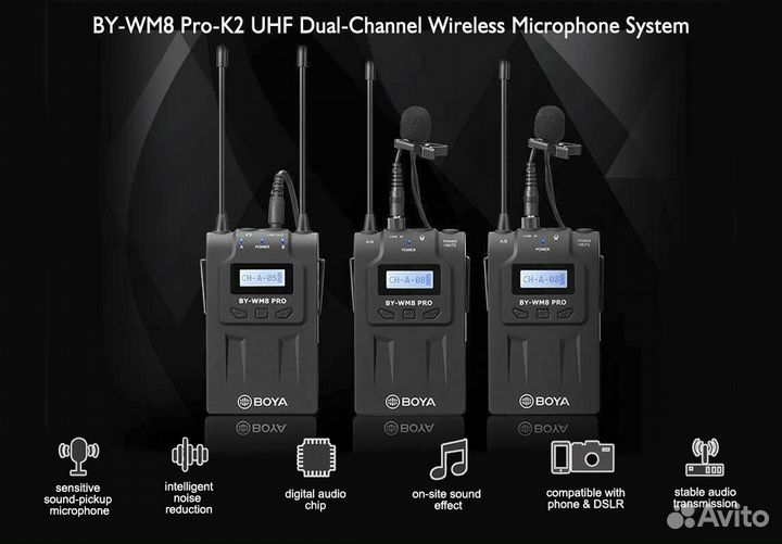 Петличный микрофон Boya BY-WM8 PRO-K2