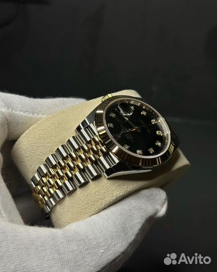 Часы rolex datejust black gold with diamond