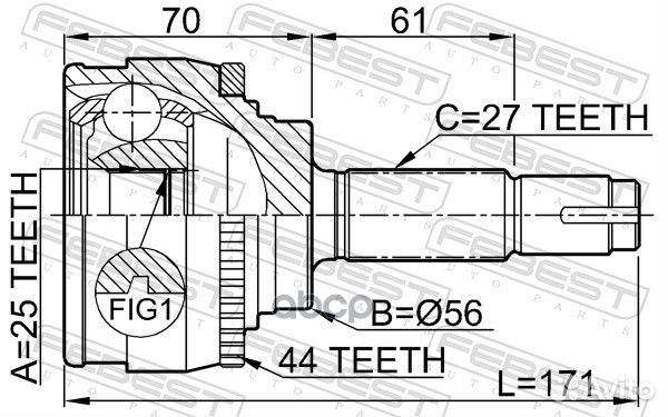 0210-016A44 ШРУС наружный к-кт Nissan Primera