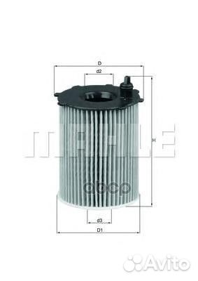 Фильтр масляный (вставка) OX1712D Mahle/Knecht