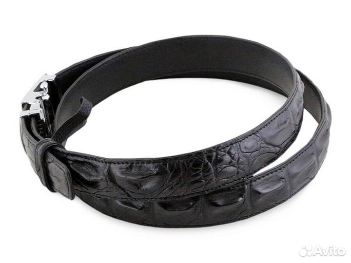 Ремень из кожи со спины крокодила шириной 3 см