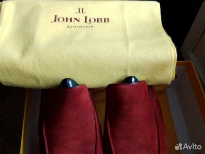 Лоферы John lobb, модель Tyne, замша и кожа бордо