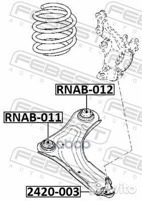 Сайлентблок переднего нижнего рычага rnab-011 F