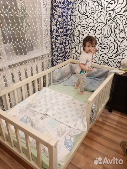 Кроватка берёза детская с бортиком сингл