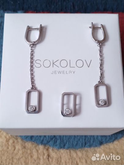 Серьги +Подвеска 8Марта Ювелирный комплект