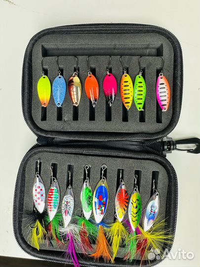 Набор блесен вертушек, колебалки на форель, 16шт