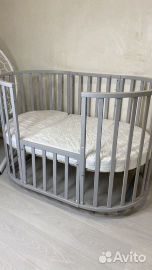 Детская кроватка трансформер 9 в 1 с матрасом