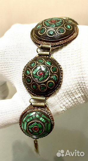 Браслет,камни,латунь