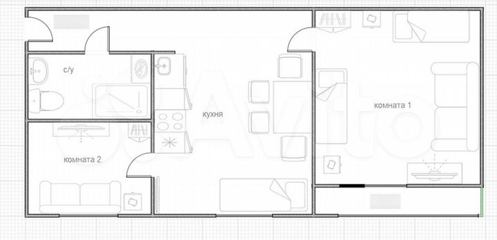 3-к. квартира, 50 м², 3/4 эт.