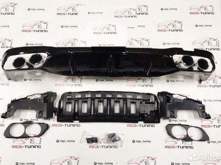 Диффузор Black + Chrome насадки E-Class 53AMG W213