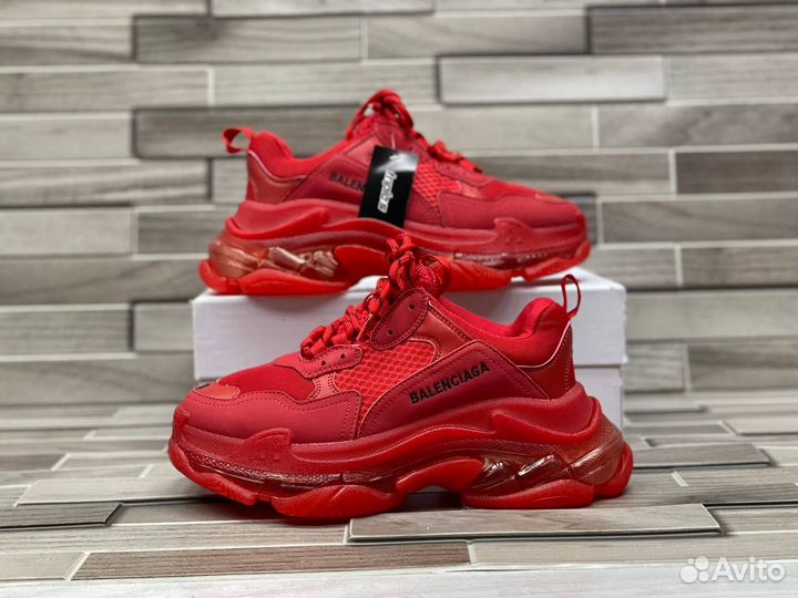 Кроссовки Balenciaga Triple-S Clear Sole Red