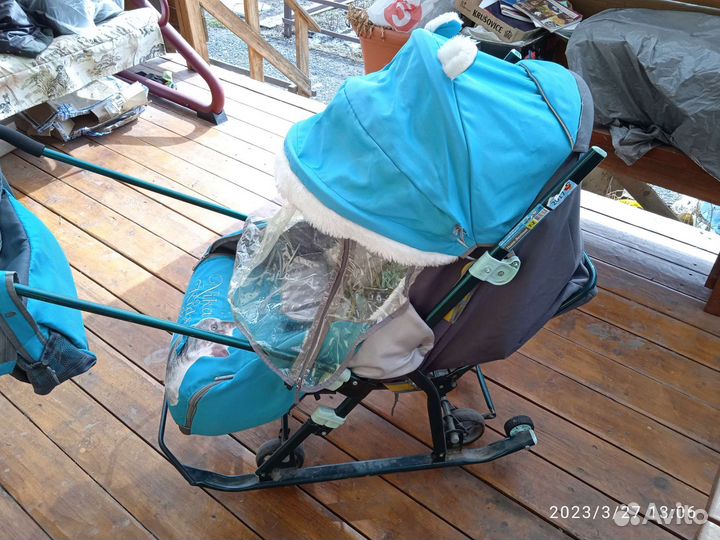 Детские санки коляска ника