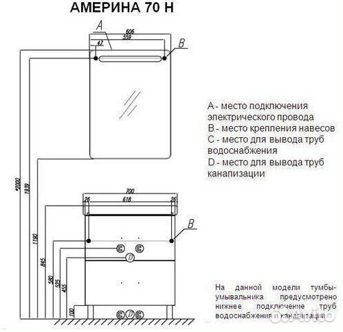 Тумба c раковиной Акватон 1a1693k1am010