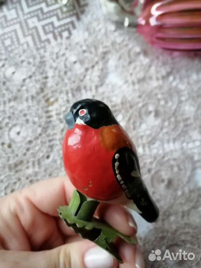 Елочная игрушка Снегирь СССР