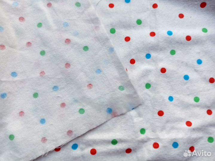 Отрез винтажной ткани Фланель СССР 3м, горох