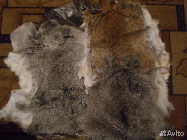 Шкуры кролика выделанные