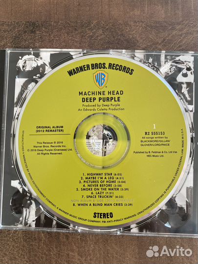 Deep Purple 1972 Machine Head / Фирма