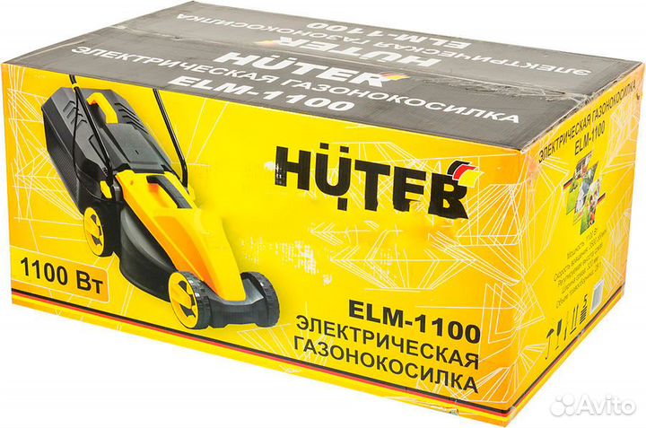 Газонокосилка электрическая huter ELM-1100