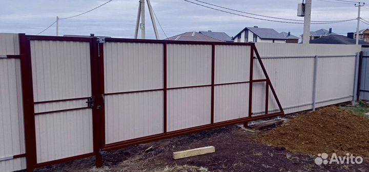 Откатные ворота под ключ новые