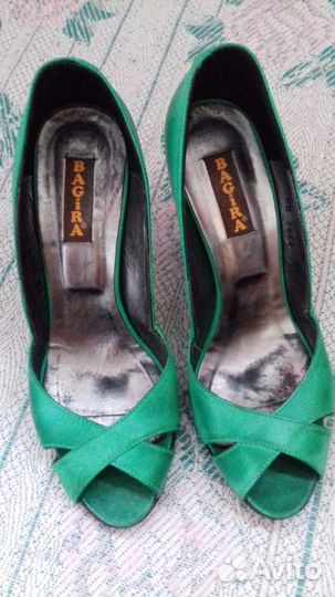 Кожаные туфли (босоножки) с открытым носом