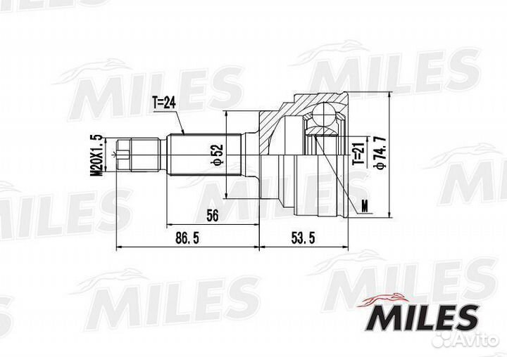 ШРУС mazda 323 1.3-1.4 85-89 наружный