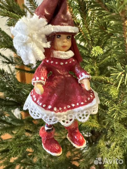 Ватные елочные игрушки ручная работа