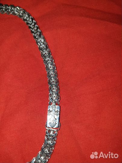 Серебряная цепь Рамзес с крестом