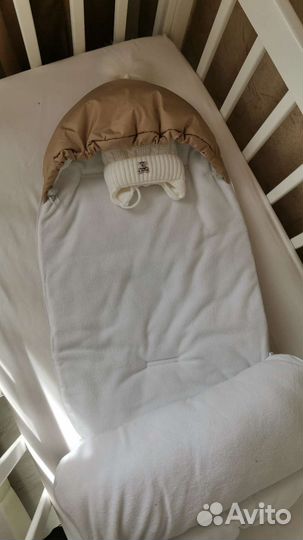 Конверт кокон на выписку. Комбенизон + шапка