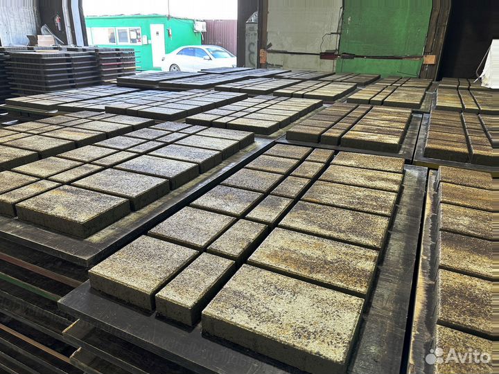 Тротуарная плитка брусчатка 100.200.40 серая