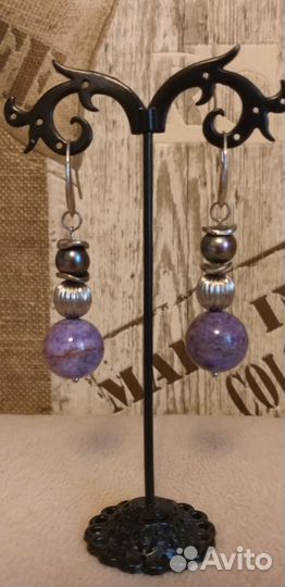 Серьги из чароита