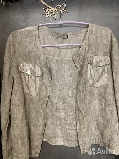 Курточка лен Италия 46 р женская