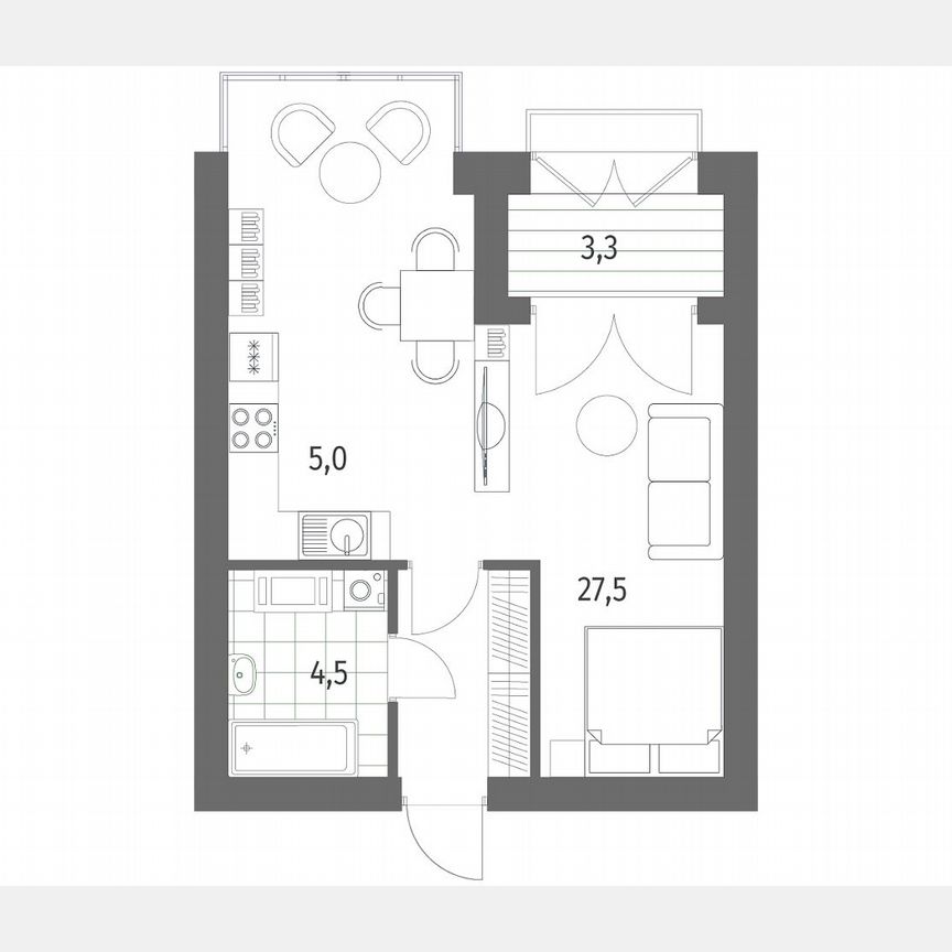 1-к. квартира, 43 м², 13/13 эт.